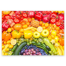Поздравительная открытка с принтом Плоды в Тюмени, 100% бумага | плотность бумаги 280 г/м2, матовая, на обратной стороне линовка и место для марки
 | Тематика изображения на принте: овощи | фрукты | ягоды