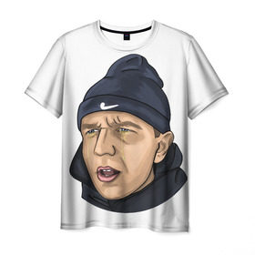 Мужская футболка 3D с принтом Саша Тилэкс в Тюмени, 100% полиэфир | прямой крой, круглый вырез горловины, длина до линии бедер | rap | ккб | кликклакбэнд | рэп | тилэкс | успешная группа