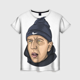 Женская футболка 3D с принтом Саша Тилэкс в Тюмени, 100% полиэфир ( синтетическое хлопкоподобное полотно) | прямой крой, круглый вырез горловины, длина до линии бедер | rap | ккб | кликклакбэнд | рэп | тилэкс | успешная группа