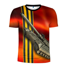 Мужская футболка 3D спортивная с принтом Армата 1 в Тюмени, 100% полиэстер с улучшенными характеристиками | приталенный силуэт, круглая горловина, широкие плечи, сужается к линии бедра | 9 мая | armata | армата | военная техника | танк | техника