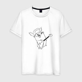 Мужская футболка хлопок с принтом Golang балалайка в Тюмени, 100% хлопок | прямой крой, круглый вырез горловины, длина до линии бедер, слегка спущенное плечо. | Тематика изображения на принте: go | golang