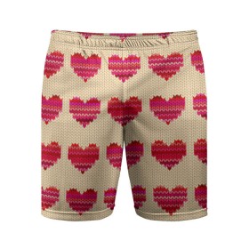 Мужские шорты 3D спортивные с принтом Шерстяные сердечки в Тюмени,  |  | вязание | вязаный | паттерн | текстура | узор
