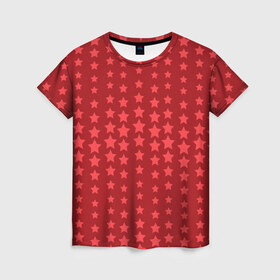 Женская футболка 3D с принтом Звёздочки в Тюмени, 100% полиэфир ( синтетическое хлопкоподобное полотно) | прямой крой, круглый вырез горловины, длина до линии бедер | гламур | звездочки | звёзды | оформление | пафос | праздник | слой | текстура | трайбл | узор | фон