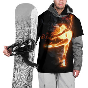 Накидка на куртку 3D с принтом Фитнес в Тюмени, 100% полиэстер |  | Тематика изображения на принте: грация | здоровье | зож | огонь | пламя | силуэт | спорт | страсть | танец | тонус | фитнес