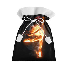 Подарочный 3D мешок с принтом Фитнес в Тюмени, 100% полиэстер | Размер: 29*39 см | грация | здоровье | зож | огонь | пламя | силуэт | спорт | страсть | танец | тонус | фитнес