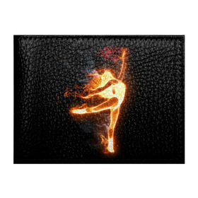 Обложка для студенческого билета с принтом Фитнес в Тюмени, натуральная кожа | Размер: 11*8 см; Печать на всей внешней стороне | грация | здоровье | зож | огонь | пламя | силуэт | спорт | страсть | танец | тонус | фитнес