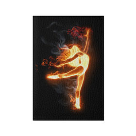 Обложка для паспорта матовая кожа с принтом Фитнес в Тюмени, натуральная матовая кожа | размер 19,3 х 13,7 см; прозрачные пластиковые крепления | грация | здоровье | зож | огонь | пламя | силуэт | спорт | страсть | танец | тонус | фитнес