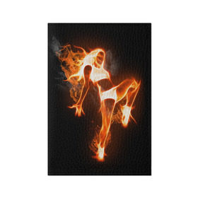 Обложка для паспорта матовая кожа с принтом Спортивная страсть в Тюмени, натуральная матовая кожа | размер 19,3 х 13,7 см; прозрачные пластиковые крепления | грация | здоровье | зож | огонь | пламя | силуэт | спорт | страсть | танец | тонус | фитнес