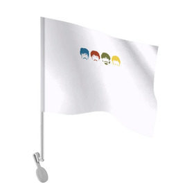 Флаг для автомобиля с принтом Beatles в Тюмени, 100% полиэстер | Размер: 30*21 см | beatles | битлз | битлы | рок | рок н рол