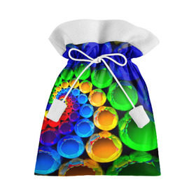 Подарочный 3D мешок с принтом Круги в Тюмени, 100% полиэстер | Размер: 29*39 см | Тематика изображения на принте: краски | радуга