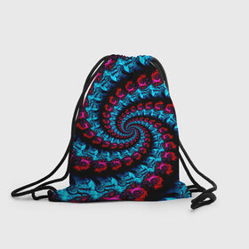 Рюкзак-мешок 3D с принтом Abstract cky в Тюмени, 100% полиэстер | плотность ткани — 200 г/м2, размер — 35 х 45 см; лямки — толстые шнурки, застежка на шнуровке, без карманов и подкладки | красный | спираль