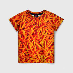 Детская футболка 3D с принтом Морковь в Тюмени, 100% гипоаллергенный полиэфир | прямой крой, круглый вырез горловины, длина до линии бедер, чуть спущенное плечо, ткань немного тянется | морковь | овощи | оранжевый | салат