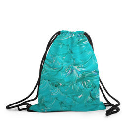 Рюкзак-мешок 3D с принтом Голубая краска в Тюмени, 100% полиэстер | плотность ткани — 200 г/м2, размер — 35 х 45 см; лямки — толстые шнурки, застежка на шнуровке, без карманов и подкладки | абстракция | абстракция красок | краска