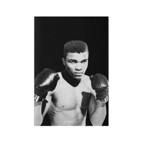 Обложка для паспорта матовая кожа с принтом Muhammad ali 2 в Тюмени, натуральная матовая кожа | размер 19,3 х 13,7 см; прозрачные пластиковые крепления | Тематика изображения на принте: ali | boxing |  muhammad ali | али | бокс | боксер | мухамад. мухаммад | мухамед али | мухаммед | мухаммед али