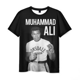 Мужская футболка 3D с принтом Muhammad Ali в Тюмени, 100% полиэфир | прямой крой, круглый вырез горловины, длина до линии бедер | Тематика изображения на принте: ali | boxing | muhammad ali |   |  muhammad |  бокс | али | боксер | мухамад. мухаммад | мухаммед | мухаммед али