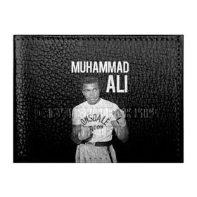 Обложка для студенческого билета с принтом Muhammad Ali в Тюмени, натуральная кожа | Размер: 11*8 см; Печать на всей внешней стороне | Тематика изображения на принте: ali | boxing | muhammad ali |   |  muhammad |  бокс | али | боксер | мухамад. мухаммад | мухаммед | мухаммед али
