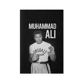 Обложка для паспорта матовая кожа с принтом Muhammad Ali в Тюмени, натуральная матовая кожа | размер 19,3 х 13,7 см; прозрачные пластиковые крепления | Тематика изображения на принте: ali | boxing | muhammad ali |   |  muhammad |  бокс | али | боксер | мухамад. мухаммад | мухаммед | мухаммед али