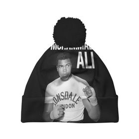 Шапка 3D c помпоном с принтом Muhammad Ali в Тюмени, 100% полиэстер | универсальный размер, печать по всей поверхности изделия | Тематика изображения на принте: ali | boxing | muhammad ali |   |  muhammad |  бокс | али | боксер | мухамад. мухаммад | мухаммед | мухаммед али
