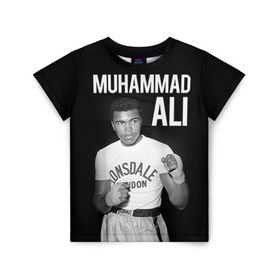 Детская футболка 3D с принтом Muhammad Ali в Тюмени, 100% гипоаллергенный полиэфир | прямой крой, круглый вырез горловины, длина до линии бедер, чуть спущенное плечо, ткань немного тянется | ali | boxing | muhammad ali |   |  muhammad |  бокс | али | боксер | мухамад. мухаммад | мухаммед | мухаммед али