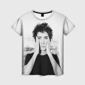 Женская футболка 3D с принтом Zemfira в Тюмени, 100% полиэфир ( синтетическое хлопкоподобное полотно) | прямой крой, круглый вырез горловины, длина до линии бедер | zemfira | земфира | рок | русский рок