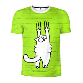 Мужская футболка 3D спортивная с принтом Simon`s cat 3 в Тюмени, 100% полиэстер с улучшенными характеристиками | приталенный силуэт, круглая горловина, широкие плечи, сужается к линии бедра | fitness | kitty | simon cat | simons | simons cat | голодный кот | для жирных | для толстых | жир | кот | кот саймона | котик | кошка | с котами | саймон | спорт | толстая | толстый | фитнес | фитнесс