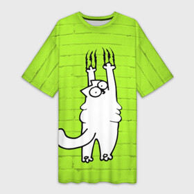 Платье-футболка 3D с принтом Simons cat 3 в Тюмени,  |  | fitness | kitty | simon cat | simons | simons cat | голодный кот | для жирных | для толстых | жир | кот | кот саймона | котик | кошка | с котами | саймон | спорт | толстая | толстый | фитнес | фитнесс
