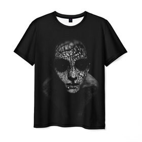 Мужская футболка 3D с принтом Лицо демона в Тюмени, 100% полиэфир | прямой крой, круглый вырез горловины, длина до линии бедер | Тематика изображения на принте: магический символ | сигил