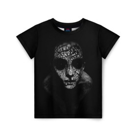 Детская футболка 3D с принтом Лицо демона в Тюмени, 100% гипоаллергенный полиэфир | прямой крой, круглый вырез горловины, длина до линии бедер, чуть спущенное плечо, ткань немного тянется | магический символ | сигил