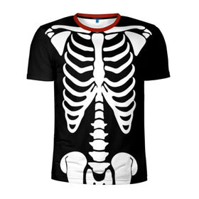 Мужская футболка 3D спортивная с принтом Скелет в Тюмени, 100% полиэстер с улучшенными характеристиками | приталенный силуэт, круглая горловина, широкие плечи, сужается к линии бедра | bones | halloween | кости | костюм | прикол | прикольная картинка | скелет | тело | хеллоуин