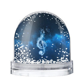 Снежный шар с принтом Космическая музыка в Тюмени, Пластик | Изображение внутри шара печатается на глянцевой фотобумаге с двух сторон | звезды | ноты | скрипичный ключ
