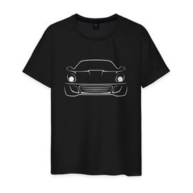 Мужская футболка хлопок с принтом Porsche в Тюмени, 100% хлопок | прямой крой, круглый вырез горловины, длина до линии бедер, слегка спущенное плечо. | Тематика изображения на принте: porsche | порше
