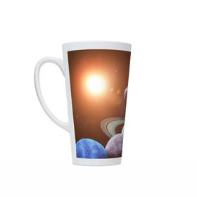 Кружка Латте с принтом Планеты солнечной системы в Тюмени, Белая керамика | Объем 480 мл; Высота 150 мм; Диаметр 90 мм | венера | звезды | земля | космос | марс | меркурий | сатурн | солнце | уран | юпитер