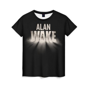 Женская футболка 3D с принтом Alan Wake в Тюмени, 100% полиэфир ( синтетическое хлопкоподобное полотно) | прямой крой, круглый вырез горловины, длина до линии бедер | alan | wake | алан уэйк | игра