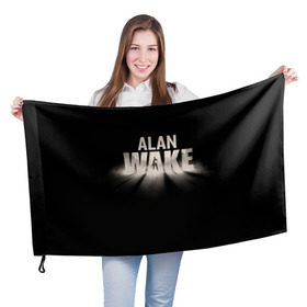 Флаг 3D с принтом Alan Wake в Тюмени, 100% полиэстер | плотность ткани — 95 г/м2, размер — 67 х 109 см. Принт наносится с одной стороны | alan | wake | алан уэйк | игра