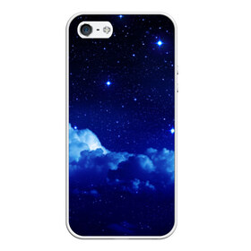 Чехол для Apple iPhone 5/5S силиконовый с принтом Звёздное небо в Тюмени, Силикон | Область печати: задняя сторона чехла, без боковых панелей | Тематика изображения на принте: звезды | луна | месяц | ночь