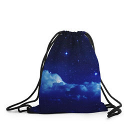 Рюкзак-мешок 3D с принтом Звёздное небо в Тюмени, 100% полиэстер | плотность ткани — 200 г/м2, размер — 35 х 45 см; лямки — толстые шнурки, застежка на шнуровке, без карманов и подкладки | Тематика изображения на принте: звезды | луна | месяц | ночь