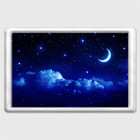 Магнит 45*70 с принтом Звёздное небо в Тюмени, Пластик | Размер: 78*52 мм; Размер печати: 70*45 | Тематика изображения на принте: звезды | луна | месяц | ночь