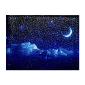 Обложка для студенческого билета с принтом Звёздное небо в Тюмени, натуральная кожа | Размер: 11*8 см; Печать на всей внешней стороне | Тематика изображения на принте: звезды | луна | месяц | ночь