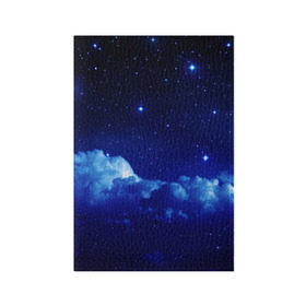 Обложка для паспорта матовая кожа с принтом Звёздное небо в Тюмени, натуральная матовая кожа | размер 19,3 х 13,7 см; прозрачные пластиковые крепления | Тематика изображения на принте: звезды | луна | месяц | ночь