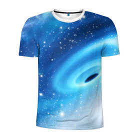 Мужская футболка 3D спортивная с принтом Неизведанная галактика в Тюмени, 100% полиэстер с улучшенными характеристиками | приталенный силуэт, круглая горловина, широкие плечи, сужается к линии бедра | вселенная | галактика | звёзды | камета | космос | метеориты | метеоры | млечный путь | орбита | планеты | солнечная система