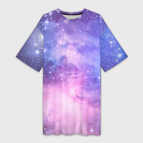 Платье-футболка 3D с принтом Галактика в Тюмени,  |  | вселенная | галактика | звёзды | камета | космос | метеориты | метеоры | млечный путь | орбита | планеты | солнечная система