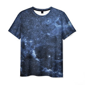 Мужская футболка 3D с принтом Безмолвный космос в Тюмени, 100% полиэфир | прямой крой, круглый вырез горловины, длина до линии бедер | вселенная | галактика | звёзды | камета | космос | метеориты | метеоры | млечный путь | орбита | планеты | солнечная система