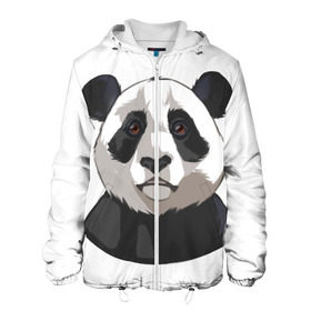 Мужская куртка 3D с принтом Panda в Тюмени, ткань верха — 100% полиэстер, подклад — флис | прямой крой, подол и капюшон оформлены резинкой с фиксаторами, два кармана без застежек по бокам, один большой потайной карман на груди. Карман на груди застегивается на липучку | милый | панда