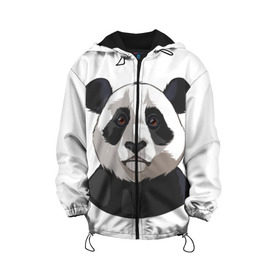 Детская куртка 3D с принтом Panda в Тюмени, 100% полиэстер | застежка — молния, подол и капюшон оформлены резинкой с фиксаторами, по бокам — два кармана без застежек, один потайной карман на груди, плотность верхнего слоя — 90 г/м2; плотность флисового подклада — 260 г/м2 | милый | панда