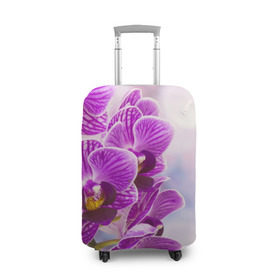 Чехол для чемодана 3D с принтом Божественная орхидея в Тюмени, 86% полиэфир, 14% спандекс | двустороннее нанесение принта, прорези для ручек и колес | 8 марта | букет | весна | красота | куст | лето | орхидея | подарок | сиреневый цвет | цветок | шикарный цветочек