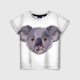 Детская футболка 3D с принтом Koala в Тюмени, 100% гипоаллергенный полиэфир | прямой крой, круглый вырез горловины, длина до линии бедер, чуть спущенное плечо, ткань немного тянется | Тематика изображения на принте: животные | забавный | коала | милый