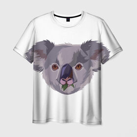 Мужская футболка 3D с принтом Koala в Тюмени, 100% полиэфир | прямой крой, круглый вырез горловины, длина до линии бедер | животные | забавный | коала | милый