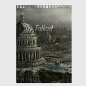 Скетчбук с принтом Fallout в Тюмени, 100% бумага
 | 48 листов, плотность листов — 100 г/м2, плотность картонной обложки — 250 г/м2. Листы скреплены сверху удобной пружинной спиралью | vault tec | фоллаут