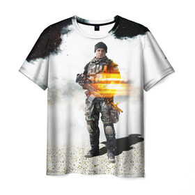 Мужская футболка 3D с принтом Battlefield 4 Soldier в Тюмени, 100% полиэфир | прямой крой, круглый вырез горловины, длина до линии бедер | Тематика изображения на принте: art | battlefield