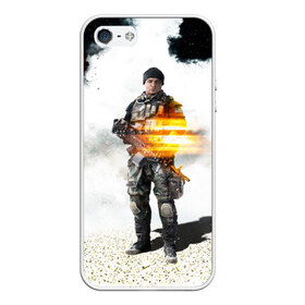 Чехол силиконовый для Телефон Apple iPhone 5/5S с принтом Battlefield 4 Soldier в Тюмени, Силикон | Область печати: задняя сторона чехла, без боковых панелей | art | battlefield